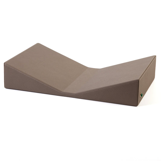 Functional, yet sculptural. Display your favorite book front and center. %100 Floater Leather, Natural Malachite