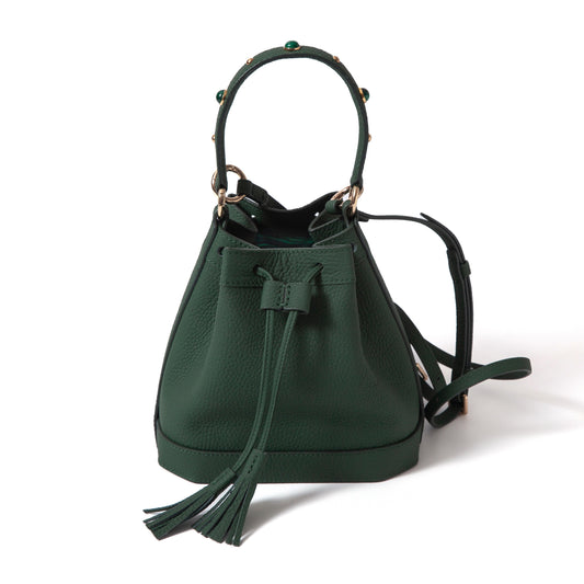 Gem-Set Bucket Bag - Forest