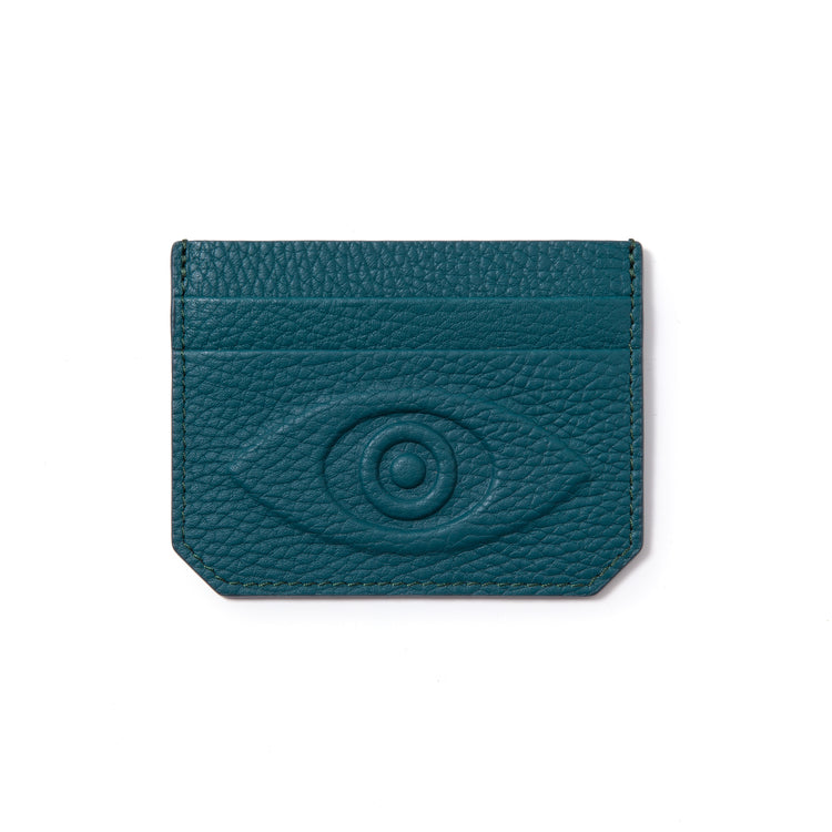 Talisman Credit Card Holder – Embossed Leather Evil Eye