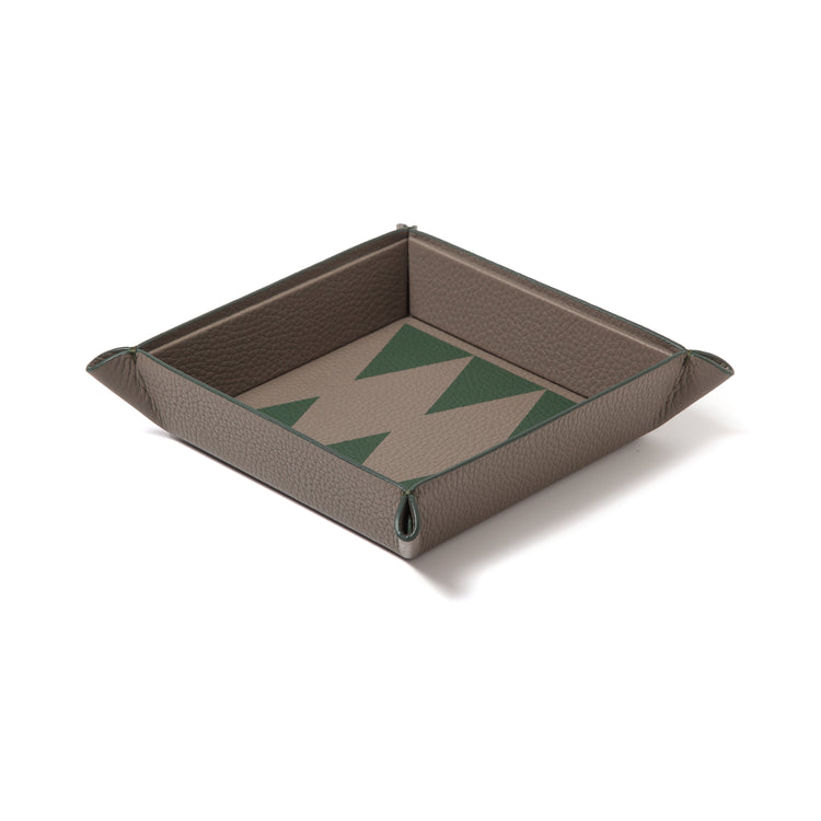 Backgammon Catchall Tray – Leather Marquetry
