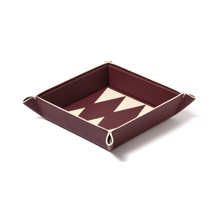 Backgammon Catchall Tray – Leather Marquetry