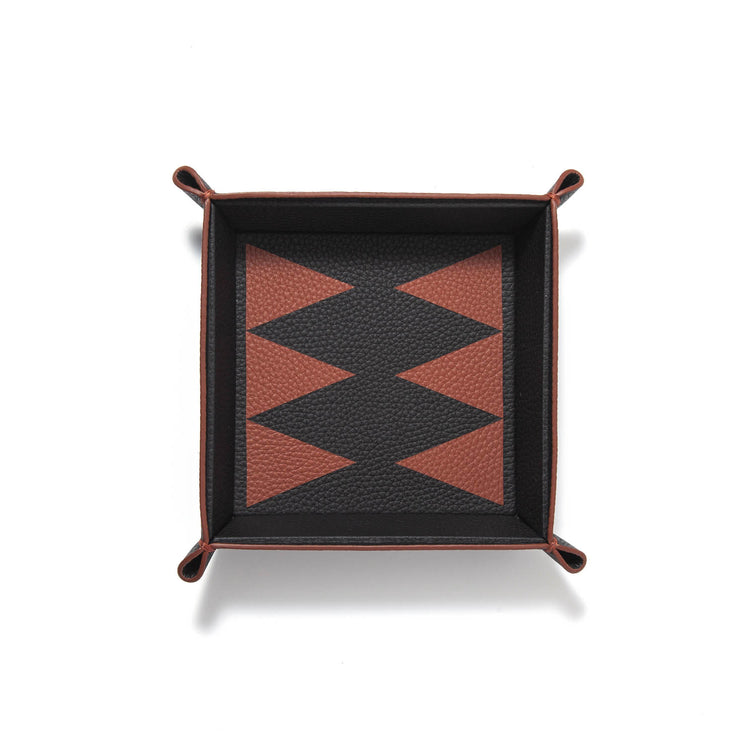 Backgammon Catchall Tray – Leather Marquetry