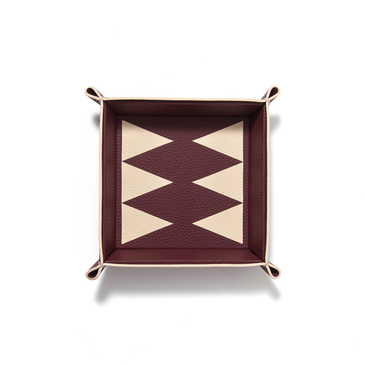 Backgammon Catchall Tray – Leather Marquetry