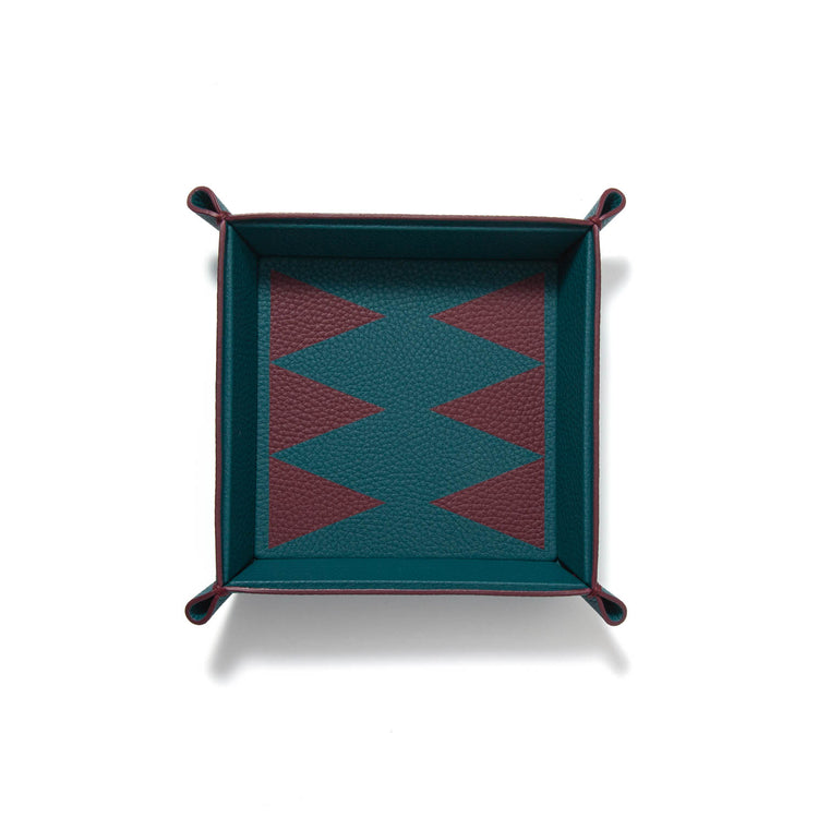 Backgammon Catchall Tray – Leather Marquetry