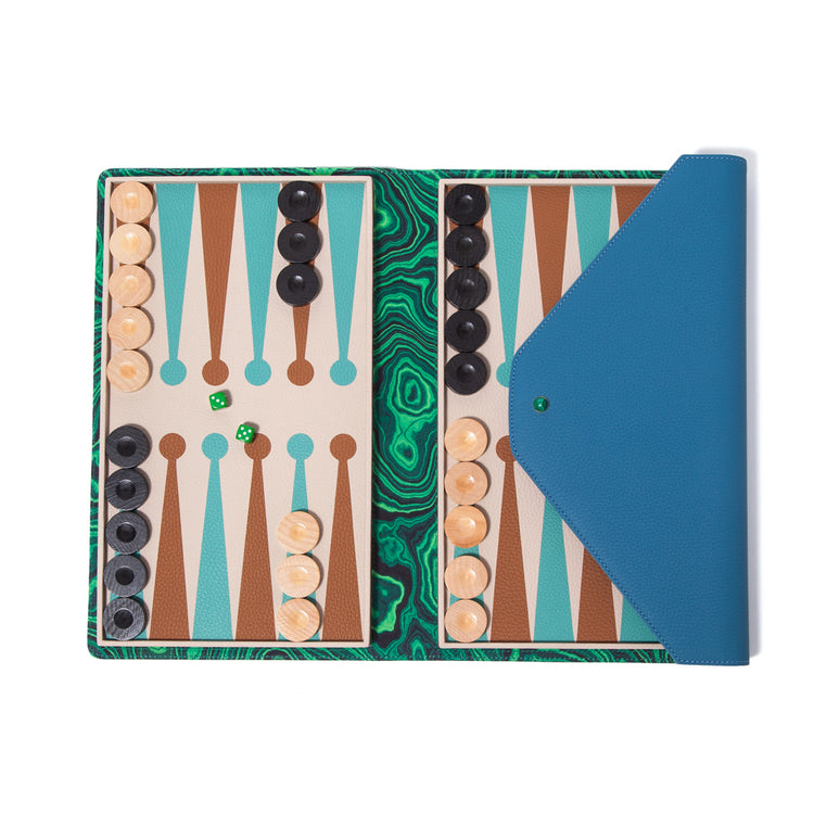 Envelope Travel Backgammon - Aegan Blues