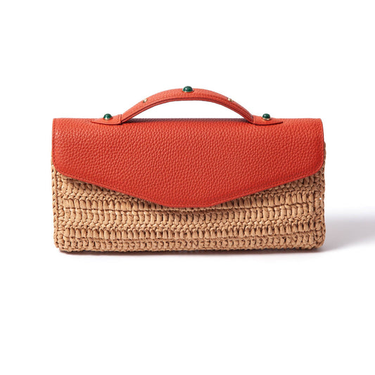 Gem-Set Raffia Envelope