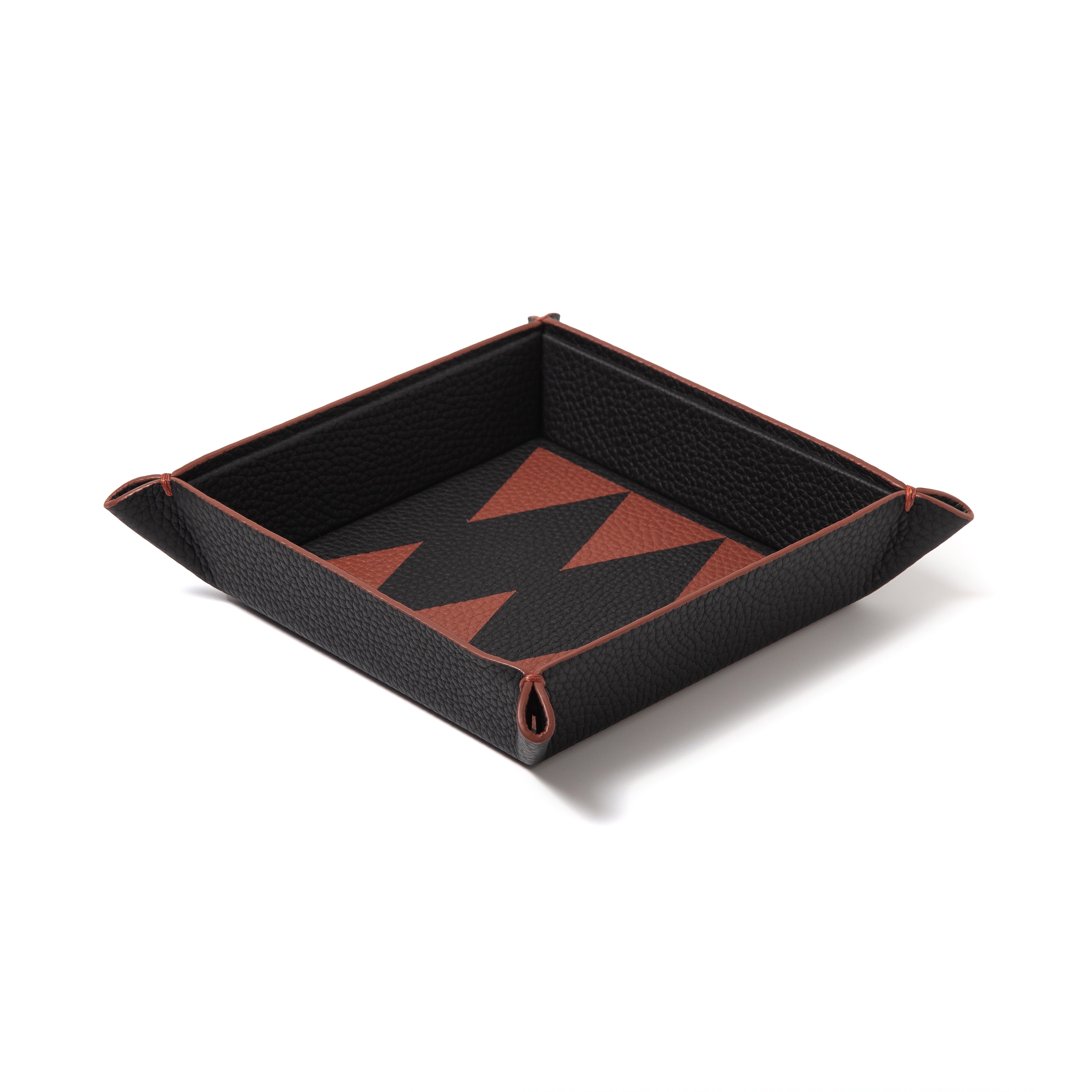 Backgammon Catchall Tray – Leather Marquetry