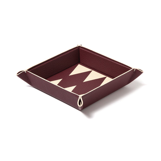 Backgammon Catchall Tray – Leather Marquetry