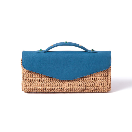Gem-Set Raffia Envelope