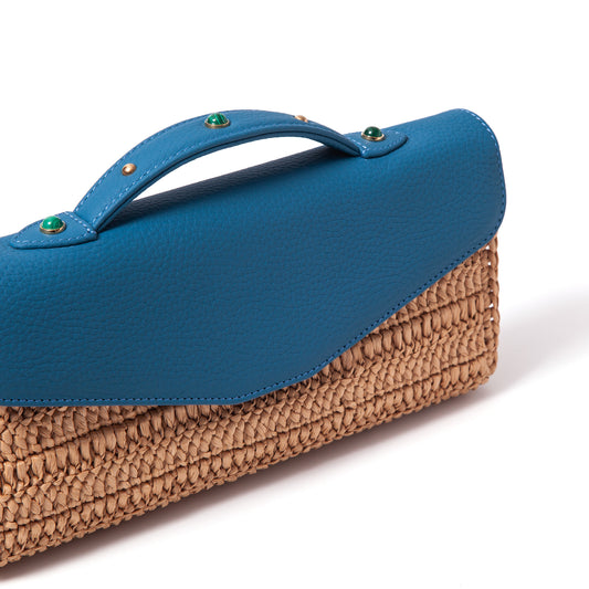 Gem-Set Raffia Envelope