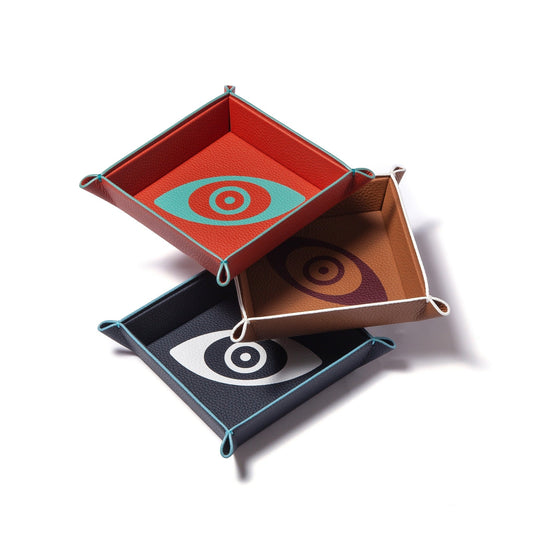 Talisman Marquetry Leather Catchall Tray – Riviera Edition